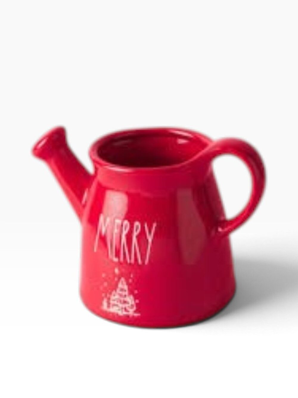 Rae Dunn Artisan Collection Merry Watering Can Ceramic Planter Red Christmas New